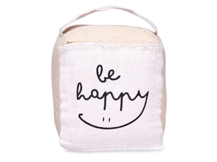 GIFTDECOR Tope de puerta cubo Be Happy Blanco