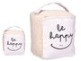 GIFTDECOR Tope de puerta cubo Be Happy Blanco