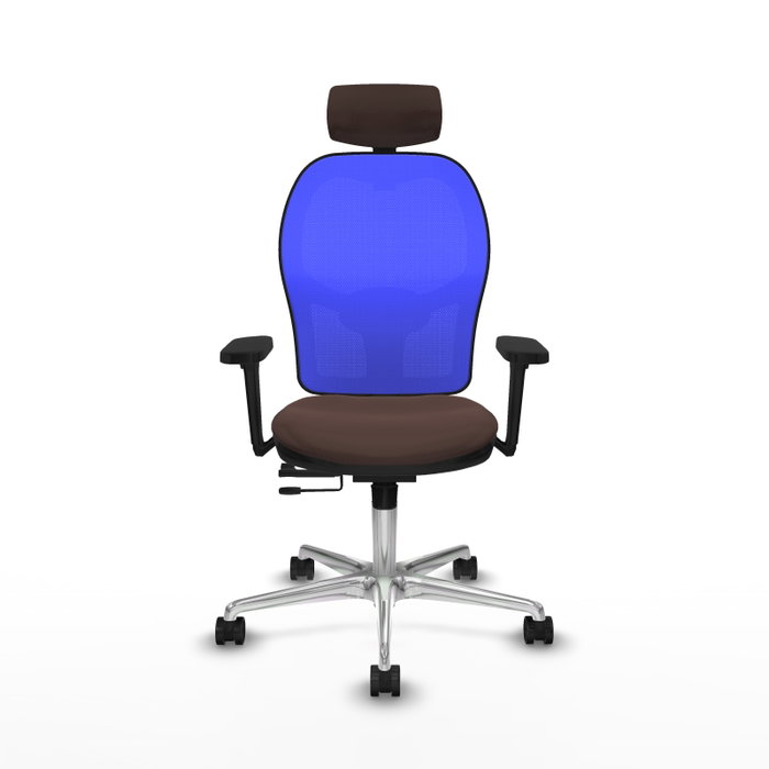 PIQUERAS Y CRESPO Silla de oficina Jorquera con mecanismo Sincro/Traslack Marrón y Azul PIQUERAS Y CRESPO Silla de oficina Jorquera con mecanismo Sincro/Traslack Marrón y Azul