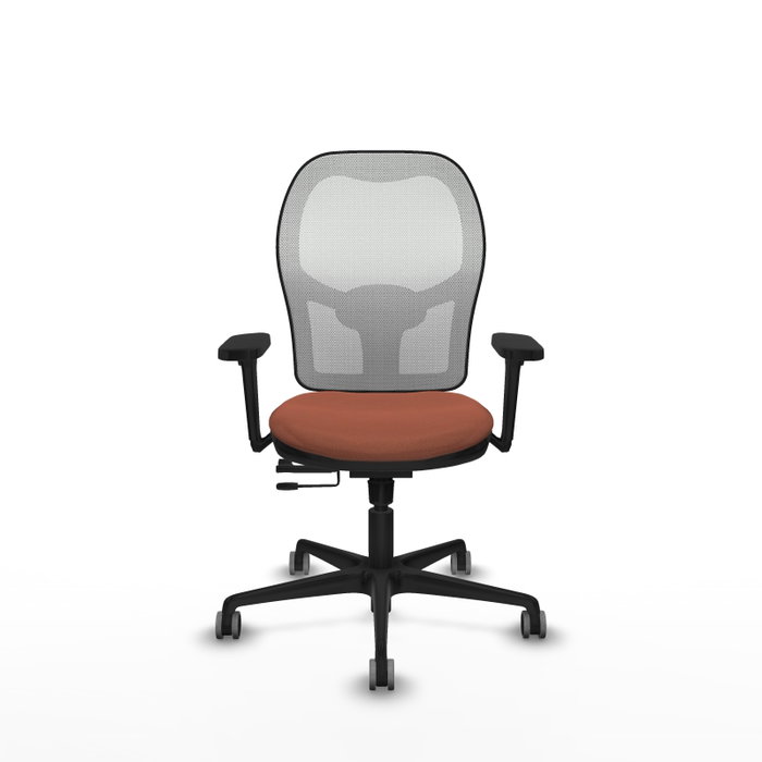 PIQUERAS Y CRESPO Silla de oficina Jorquera con mecanismo Sincro/Traslack, Marrón y Blanco