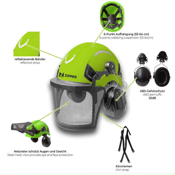 Zipper ZI-FHPROFI Casco Forestal