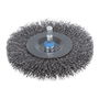 Wolfcraft Cepillo de Disco de Alambre de Acero ø100 x 16 mm, Vástago Hexagonal 6.35 mm (1/4"), 4500 RPM