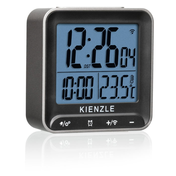 KIENZLE Reloj Despertador Digital Cuadrado con Control por Radio Antracita