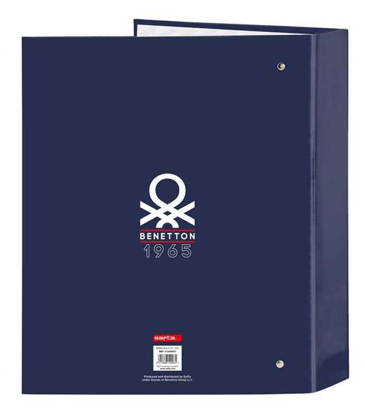 Carpeta de anillas Benetton Varsity Azul marino A4 27 x 33 x 6 cm Carpeta de anillas Benetton Varsity Azul marino A4 27 x 33 x 6 cm