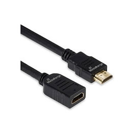 MEDIARANGE Cable HDMI MRCS256 Extensión 2 m 18 Gbps 2.0 4K@60Hz HDR ARC Ethernet 3D, Negro