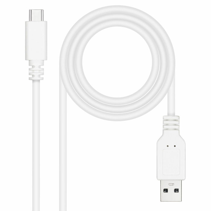 Nanocable Cable USB 2.0 USB-C a USB-A, 1,5 m, Blanco, 3 A