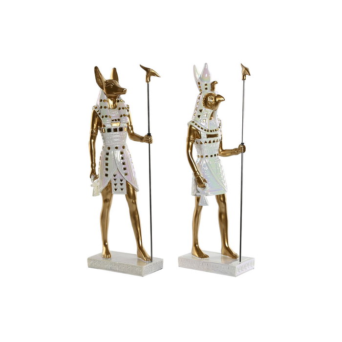 DKD Home Decor Figuras de Resina Egipcias de 7x11,5x36 cm, Pack de 2 DKD Home Decor Figuras de Resina Egipcias de 7x11,5x36 cm, Pack de 2