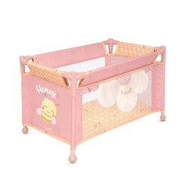 Decuevas Cuna de Viaje Honey para Muñecas de hasta 46 cm - 50x29x30 cm, con Instrucciones en Español e Inglés