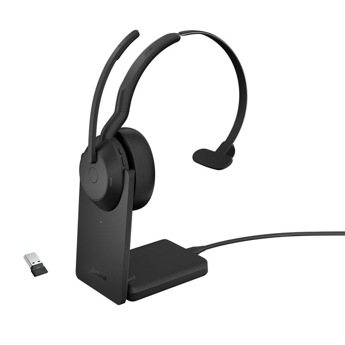 Jabra Evolve2 55 Link380a UC Mono con Base de Carga Negro