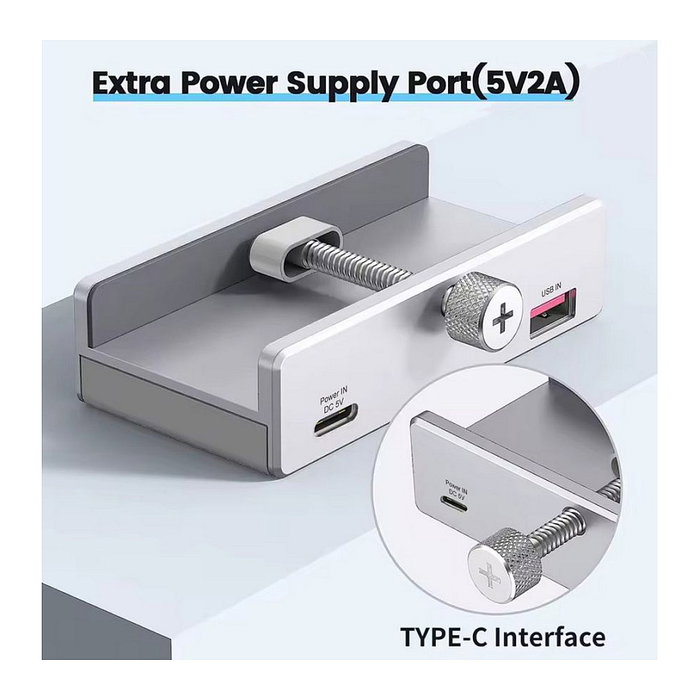 Equip Hub USB-C 128968 2xUSB-A 1xUSB-C 1xSD 1xTF Clip Ajustable
