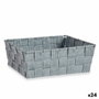 Cesta Multiusos Kipit Gris Poliéster Tela Trenzada 2,4 L (24 Unidades)
