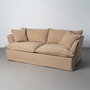 Sofá 3 Plazas Beige Oscuro Tejido 221 X 103 X 72 cm