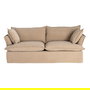 Sofá 3 Plazas Beige Oscuro Tejido 221 X 103 X 72 cm