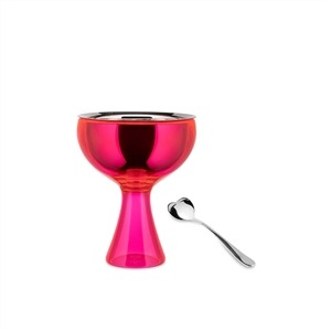 Alessi AMMI01S Copa para Helado Rosa Resina Termoplástica y Acero Inoxidable 18/10 Alessi AMMI01S Copa para Helado Rosa Resina Termoplástica y Acero Inoxidable 18/10