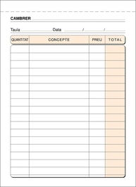 Talonario Catalan Camareros 8º Triplicado Loan (Set de 5)