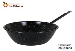 La Estrella Sarten Honda Bordonada 30 cm - 4.6L Jaspeada (8 Unidades)