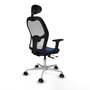 PIQUERAS Y CRESPO Silla de oficina Jorquera Azul marino/Blanco con mecanismo Sincro/Traslack