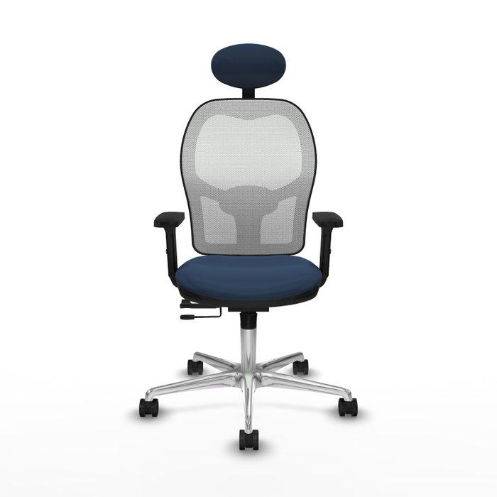 PIQUERAS Y CRESPO Silla de oficina Jorquera Azul marino/Blanco con mecanismo Sincro/Traslack