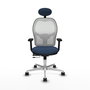 PIQUERAS Y CRESPO Silla de oficina Jorquera Azul marino/Blanco con mecanismo Sincro/Traslack