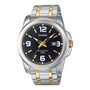 Casio MTP-1314SG-1A con esfera negra y correa de acero inoxidable