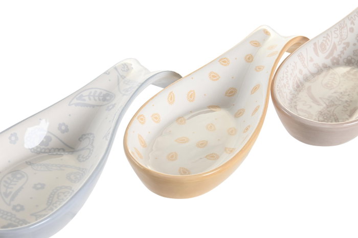 DKD Home Decor Soporte Cuchara Dolomite Bandana Pastel Surtido de 6 Unidades