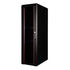 ROLINE Rack de Red 42U 19 Pulgadas, 42 HE, 600 mm x 1000 mm (BxT), Puerta de Cristal Negra, Peso Máx. 600 kg, Ref. 26.21.0230