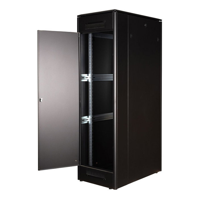 ROLINE Rack de Red 42U 19 Pulgadas, 42 HE, 600 mm x 1000 mm (BxT), Puerta de Cristal Negra, Peso Máx. 600 kg, Ref. 26.21.0230