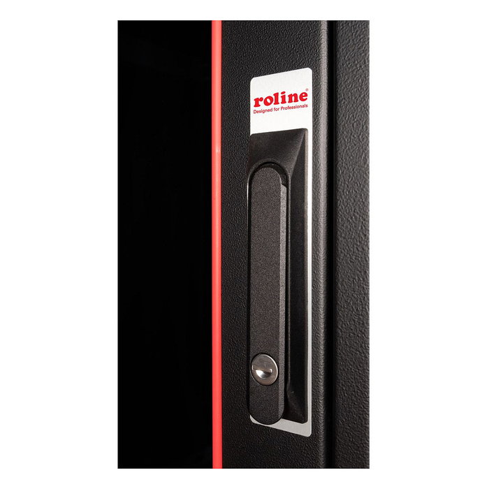 ROLINE Rack de Red 42U 19 Pulgadas, 42 HE, 600 mm x 1000 mm (BxT), Puerta de Cristal Negra, Peso Máx. 600 kg, Ref. 26.21.0230