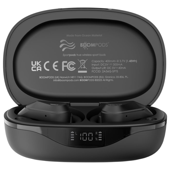 Boompods Sportpods Ocean TWS Black Boompods Sportpods Ocean TWS Black