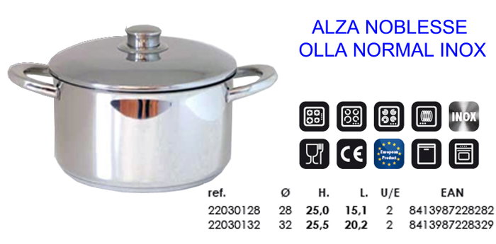 FINSTOCK Alza Nobles Olla Inox 27,5 L 40x22,3 cm FINSTOCK Alza Nobles Olla Inox 27,5 L 40x22,3 cm