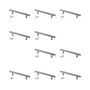 Emuca Lote de 10 tiradores para mueble Orlando, L336mm, intereje 256mm, Acero, Níquel satinado