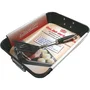 Fuente para gratinar 40 x 28 x 7 cm, Acero macizo antiadherente negro, con espátula y asas plegables - GSW4005643410472