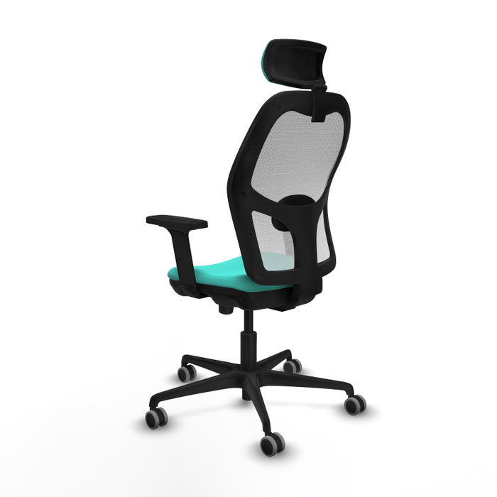 PIQUERAS Y CRESPO Silla de oficina Jorquera con mecanismo Sincro/Traslack Turquesa y Blanco