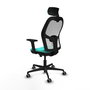 PIQUERAS Y CRESPO Silla de oficina Jorquera con mecanismo Sincro/Traslack Turquesa y Blanco