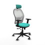 PIQUERAS Y CRESPO Silla de oficina Jorquera con mecanismo Sincro/Traslack Turquesa y Blanco