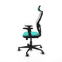 PIQUERAS Y CRESPO Silla de oficina Jorquera con mecanismo Sincro/Traslack Turquesa y Blanco
