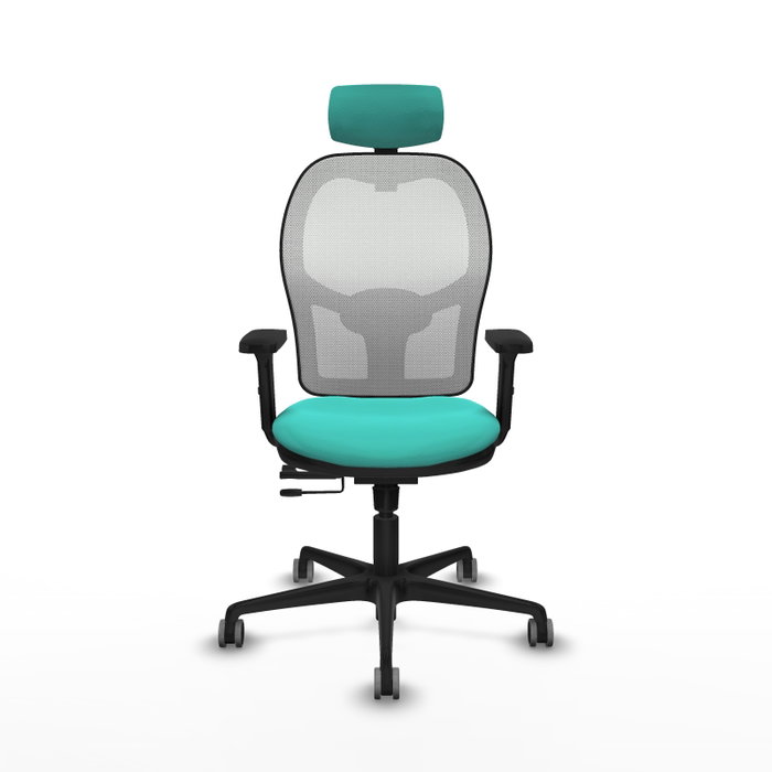 PIQUERAS Y CRESPO Silla de oficina Jorquera con mecanismo Sincro/Traslack Turquesa y Blanco
