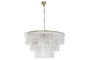 DKD Home Decor Lámpara de Techo de Cristal y Metal Transparente y Dorado