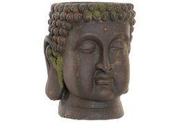 DKD Home Decor Macetero Buda Envejecido Negro