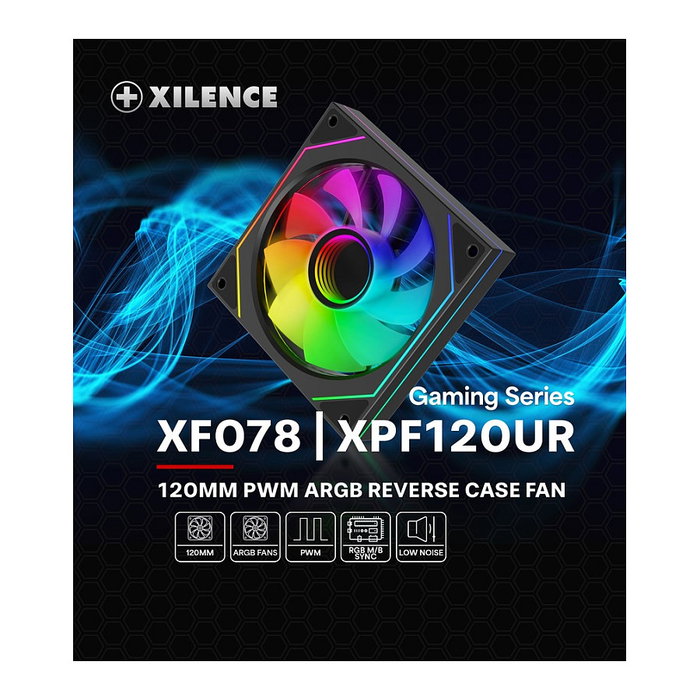 Xilence XPF120UR.ARGB Ventilador con iluminación ARGB y hoja reversible, Negro