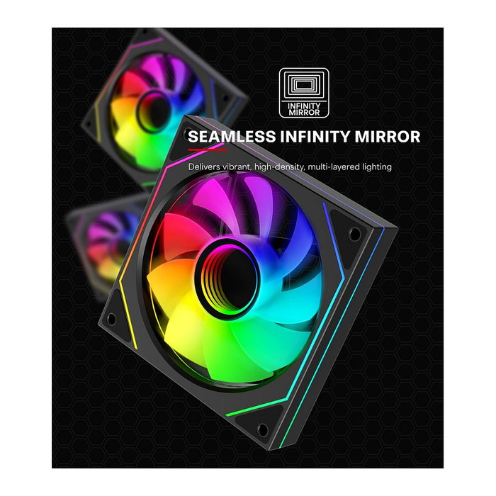 Xilence XPF120UR.ARGB Ventilador con iluminación ARGB y hoja reversible, Negro