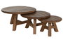 DKD Home Decor Mesa Centro Indo minimal 24 Set de 3 Teca reciclada 80 x 45 x 80 cm
