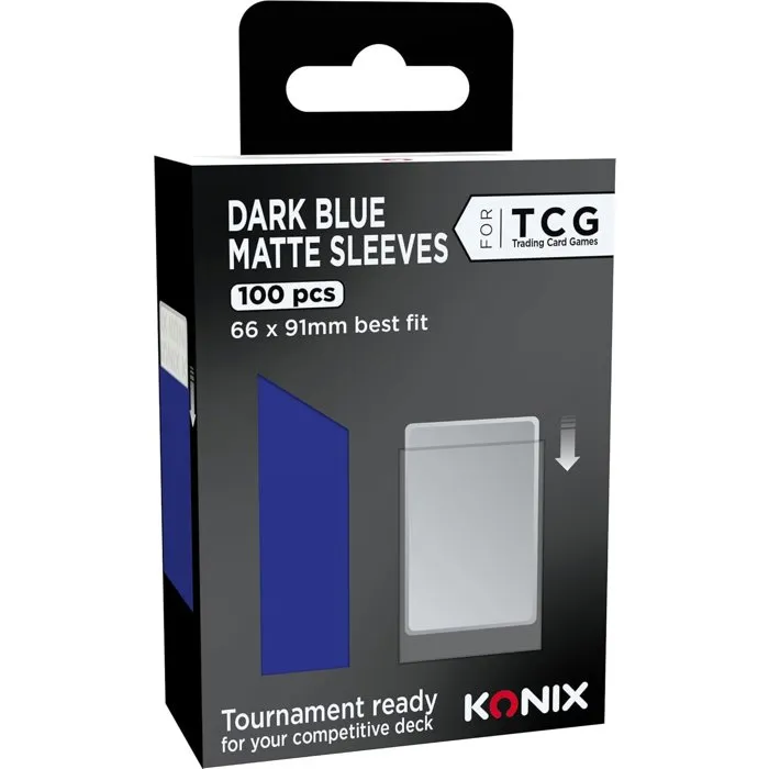Konix AABYJ18660 - Fundas Mate 66 x 91 mm para Cartas, 100 Unidades - Para Magic: The Gathering y Pokémon, Color Azul Oscuro Konix AABYJ18660 - Fundas Mate 66 x 91 mm para Cartas, 100 Unidades - Para Magic: The Gathering y Pokémon, Color Azul Oscuro