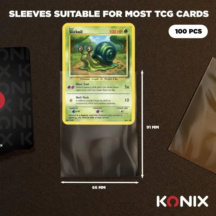 Konix AABYJ18660 - Fundas Mate 66 x 91 mm para Cartas, 100 Unidades - Para Magic: The Gathering y Pokémon, Color Azul Oscuro Konix AABYJ18660 - Fundas Mate 66 x 91 mm para Cartas, 100 Unidades - Para Magic: The Gathering y Pokémon, Color Azul Oscuro