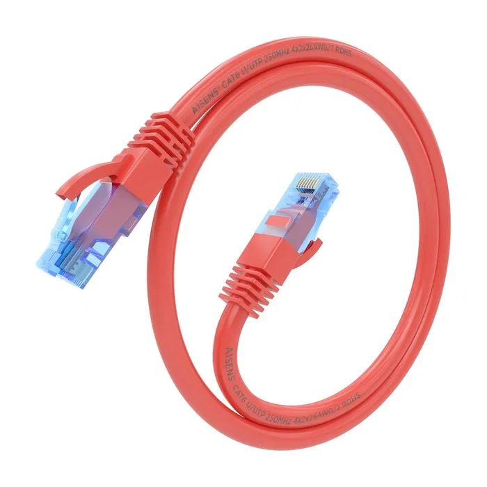 Aisens Cable de Red RJ45 Cat6 UTP AWG26 CCA Rojo 25cm