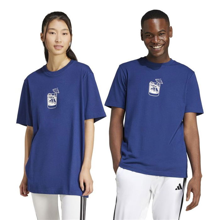 Camiseta de Manga Corta Hombre Adidas Drink Azul 15-16 Años