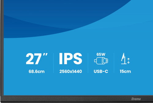 Iiyama ProLite XB2797QSN-B1 Monitor Gaming 27" IPS Quad HD (2560x1440) 75Hz AMD FreeSync 1ms USB-C 65W Altavoces