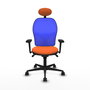 PIQUERAS Y CRESPO Silla de oficina Jorquera Naranja y Azul