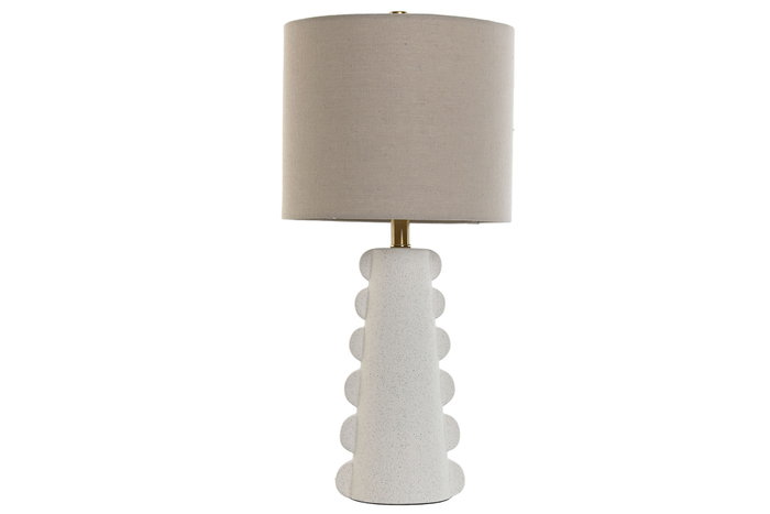 DKD Home Decor Lámpara de Sobremesa de Gres y Lino Blanco DKD Home Decor Lámpara de Sobremesa de Gres y Lino Blanco