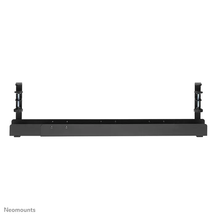 Neomounts ADS07-120BL Organizador de Cables para Escritorio, Bandeja de Cables con Montaje por Abrazadera Universal, Ajustable 80-100-120 cm, Acero, Negro - 1 pieza
